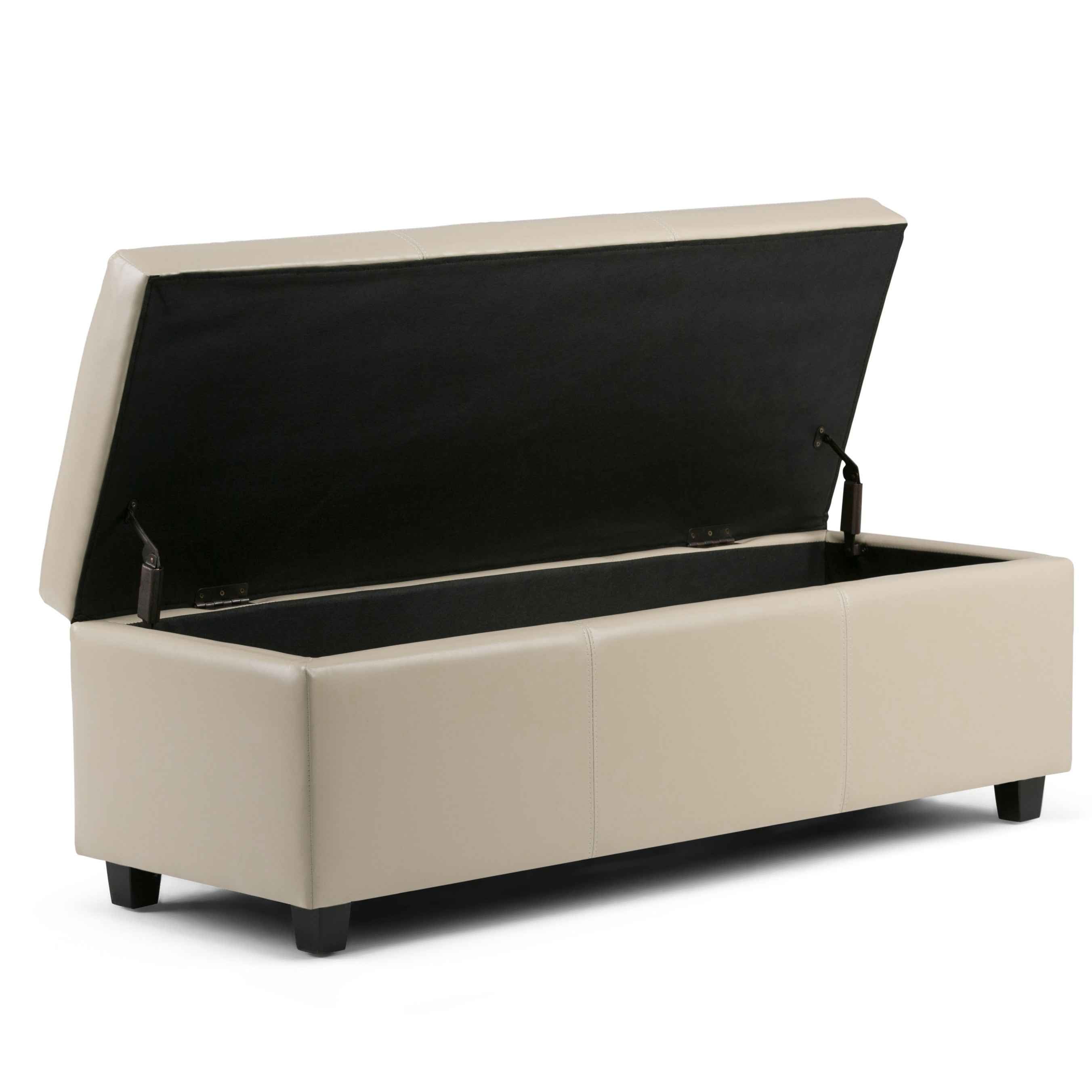 48" Dark Brown and Cream Upholstery Storage Ottoman