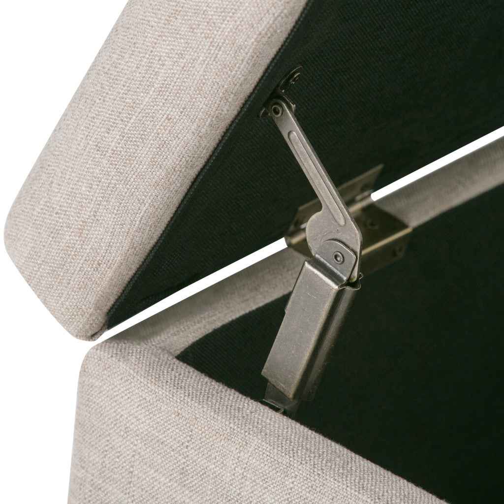 48" Dark Brown and Cafe Noir Upholstery Storage Ottoman