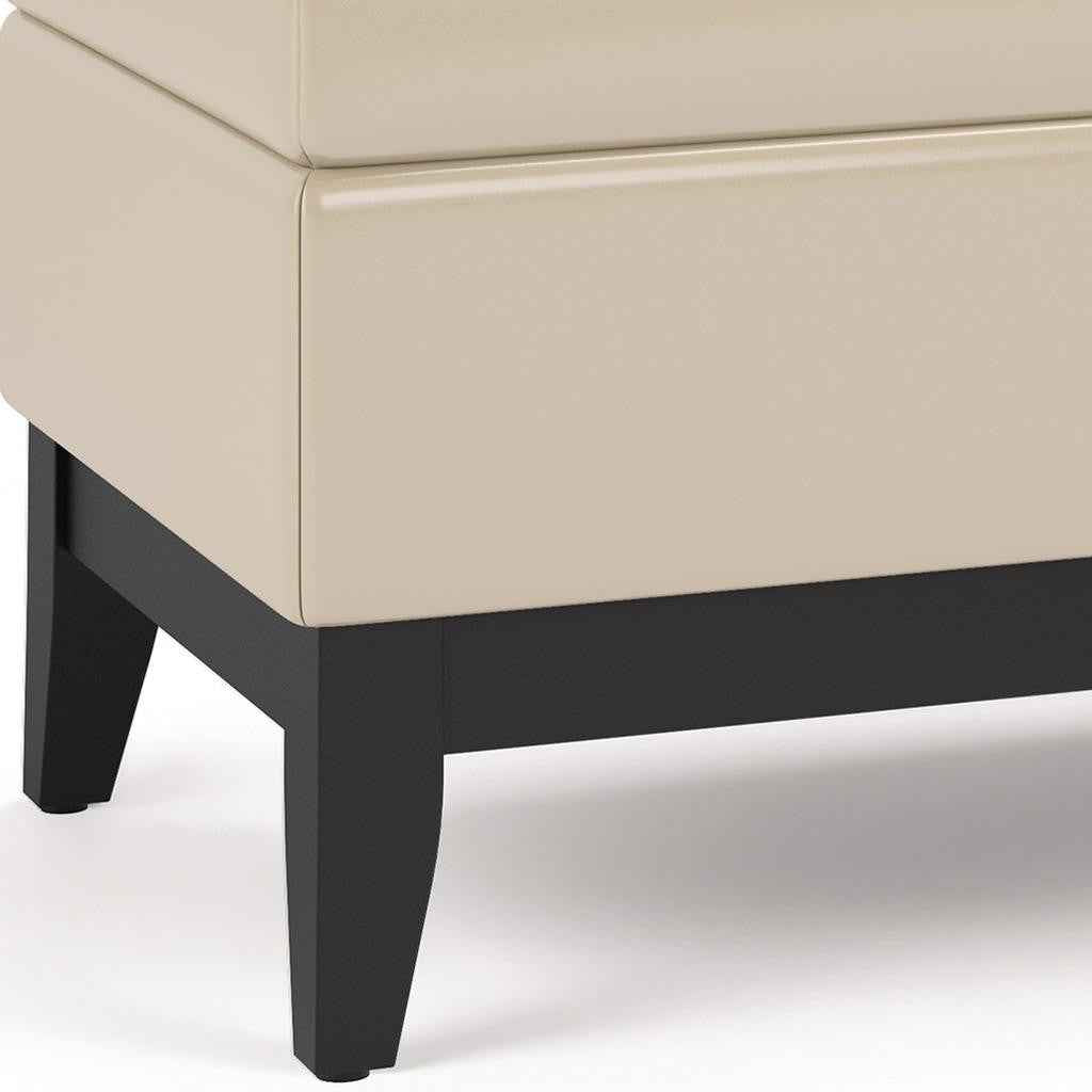 42" Dark Brown and Cream Upholstery Storage Ottoman