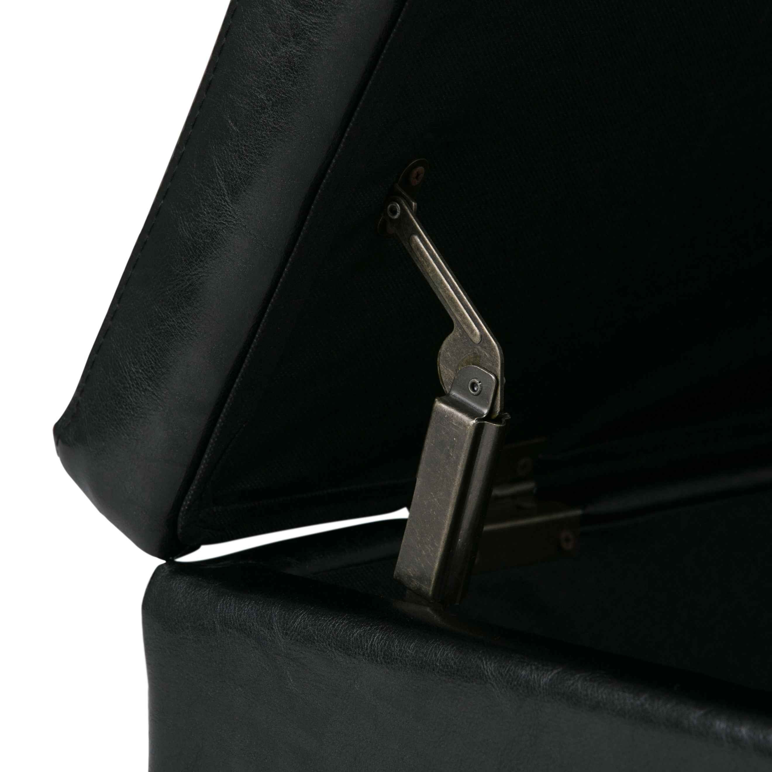 48" Dark Brown and Black Upholstery Storage Ottoman