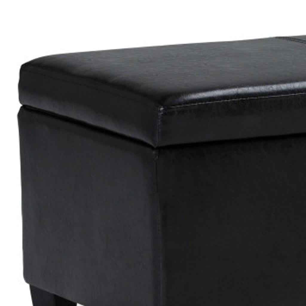 48" Dark Brown and Black Upholstery Storage Ottoman