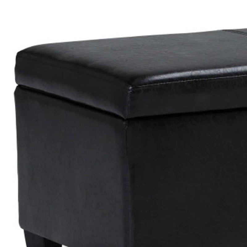 48" Dark Brown and Black Upholstery Storage Ottoman
