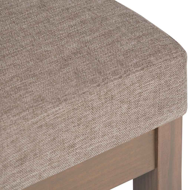 27" Brown Fabric Footstool
