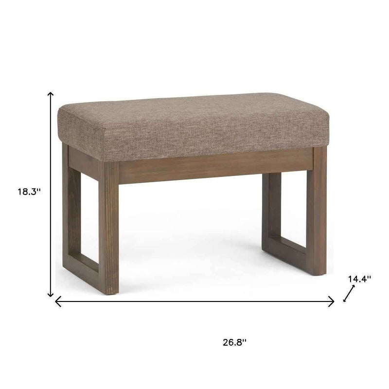 27" Brown Fabric Footstool