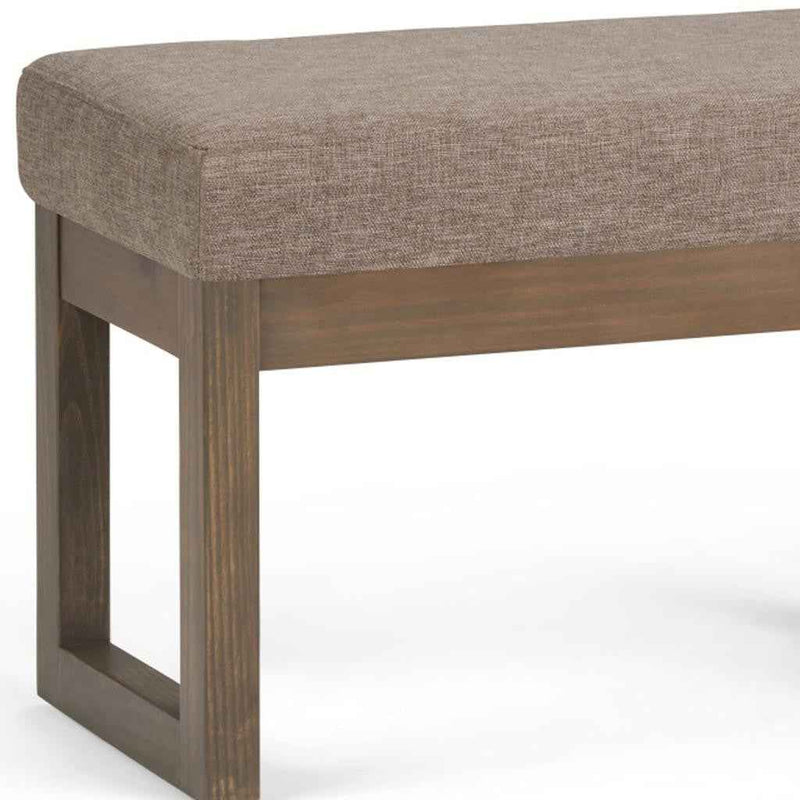 27" Brown Fabric Footstool