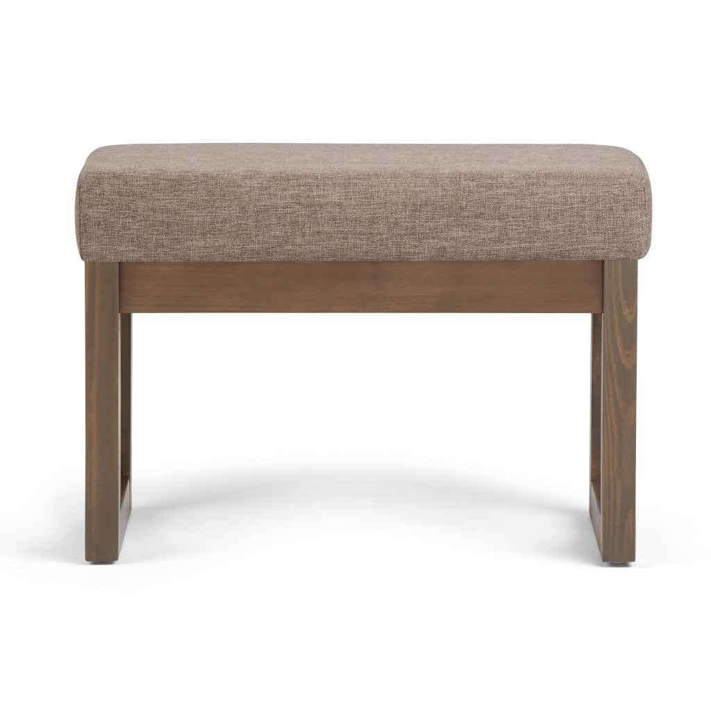 27" Brown Fabric Footstool