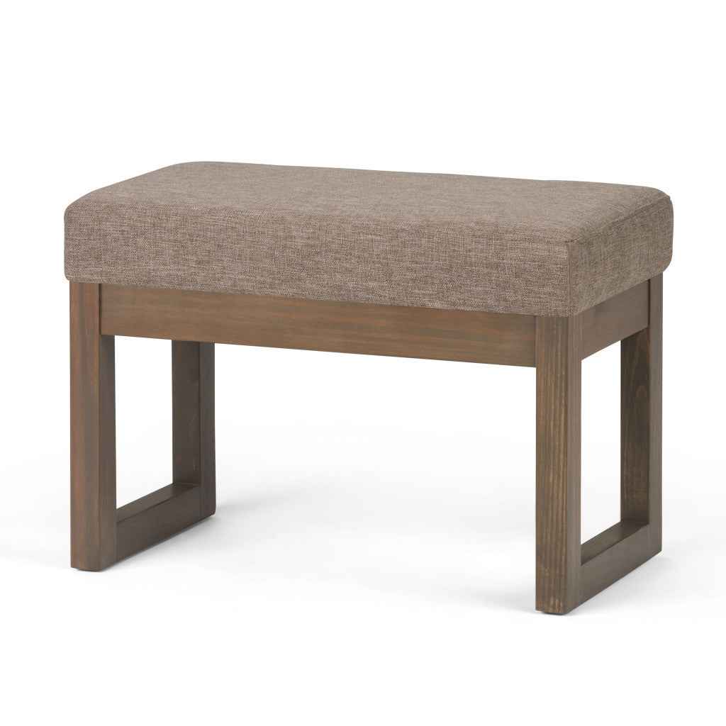 27" Brown Fabric Footstool