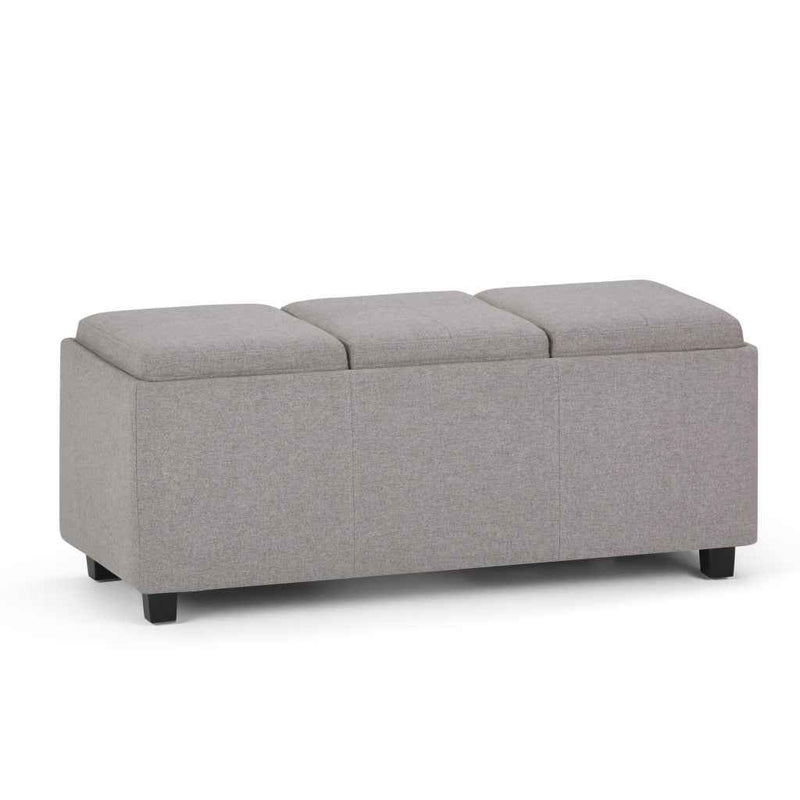 42" Dark Brown and Cloud Upholstery Storage Ottoman