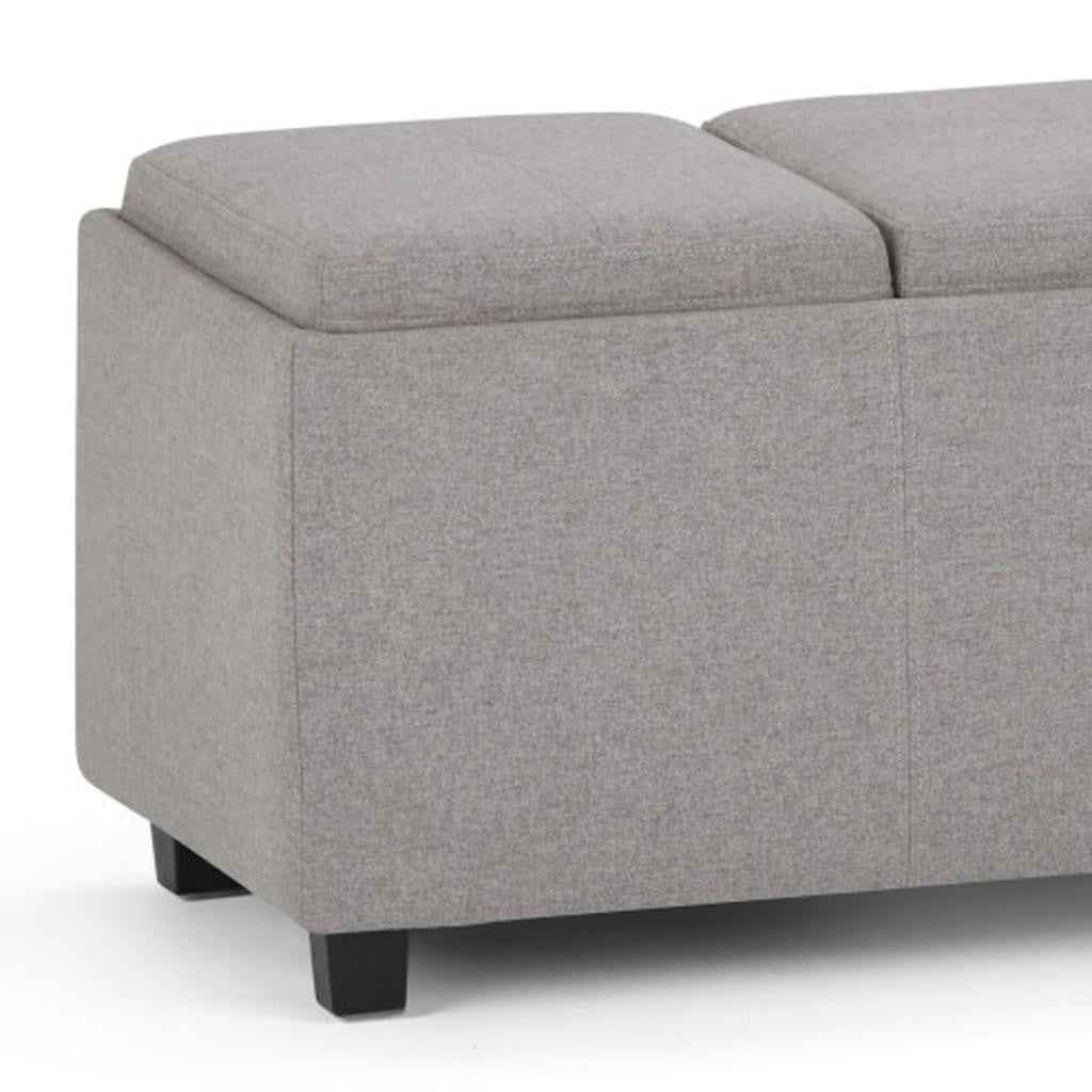 42" Dark Brown and Cloud Upholstery Storage Ottoman