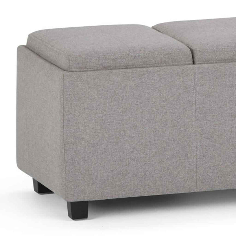 42" Dark Brown and Cloud Upholstery Storage Ottoman