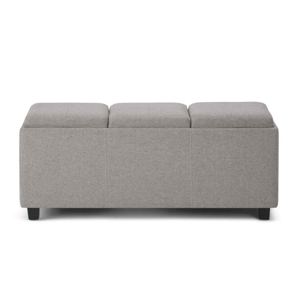 42" Dark Brown and Cloud Upholstery Storage Ottoman