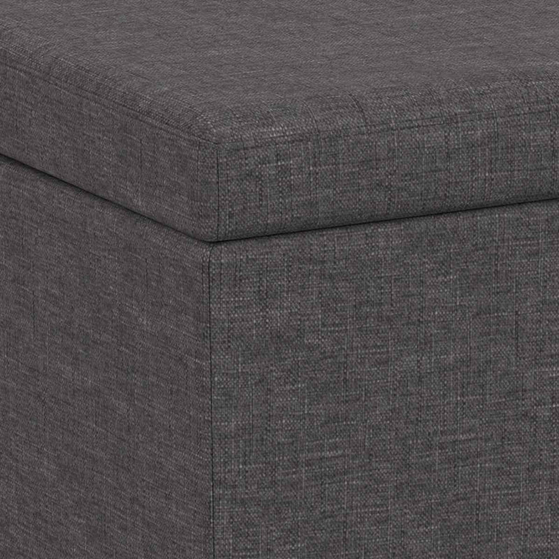 54" Dark Brown and Slate Gray Upholstery Storage Ottoman