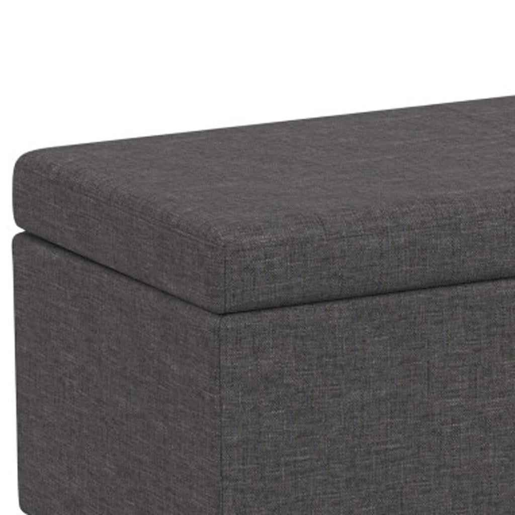 54" Dark Brown and Slate Gray Upholstery Storage Ottoman