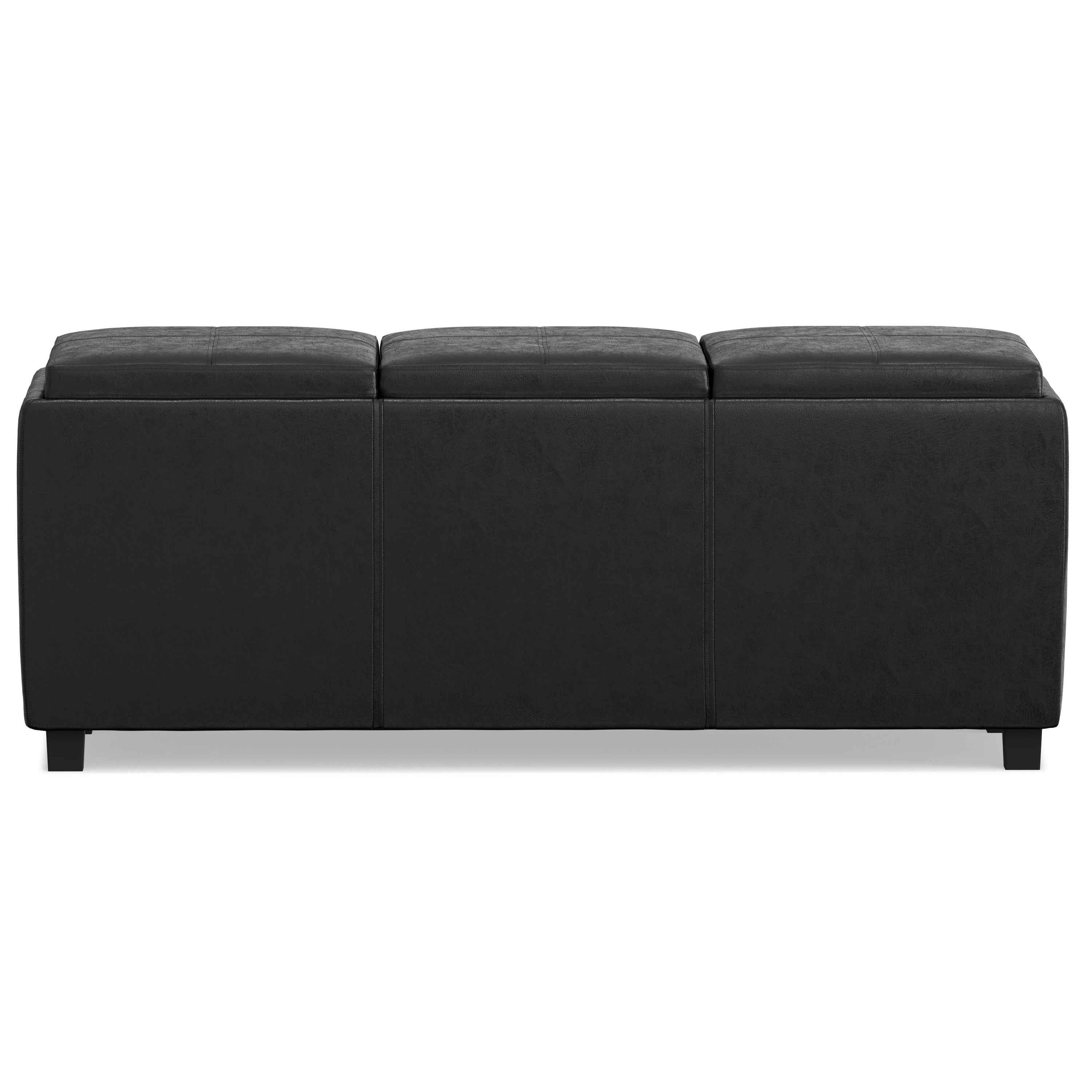 42" Dark Brown and Black Upholstery Storage Ottoman