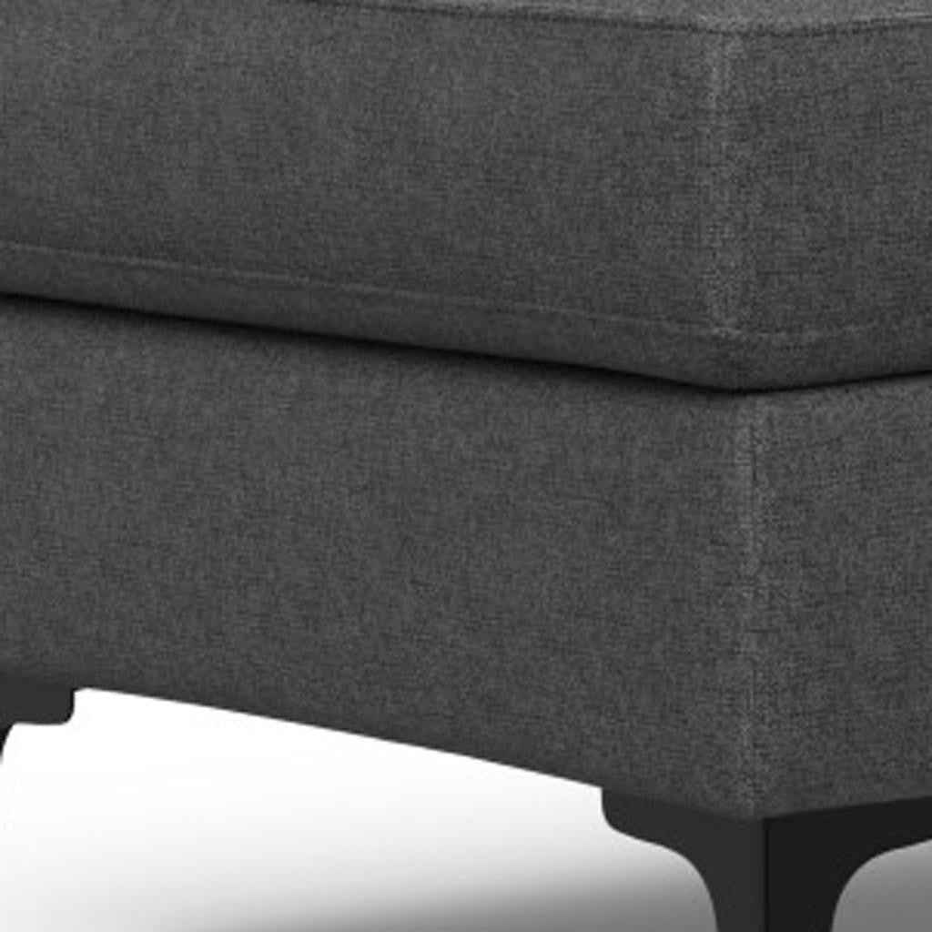 48" Gray and Black Fabric Ottoman