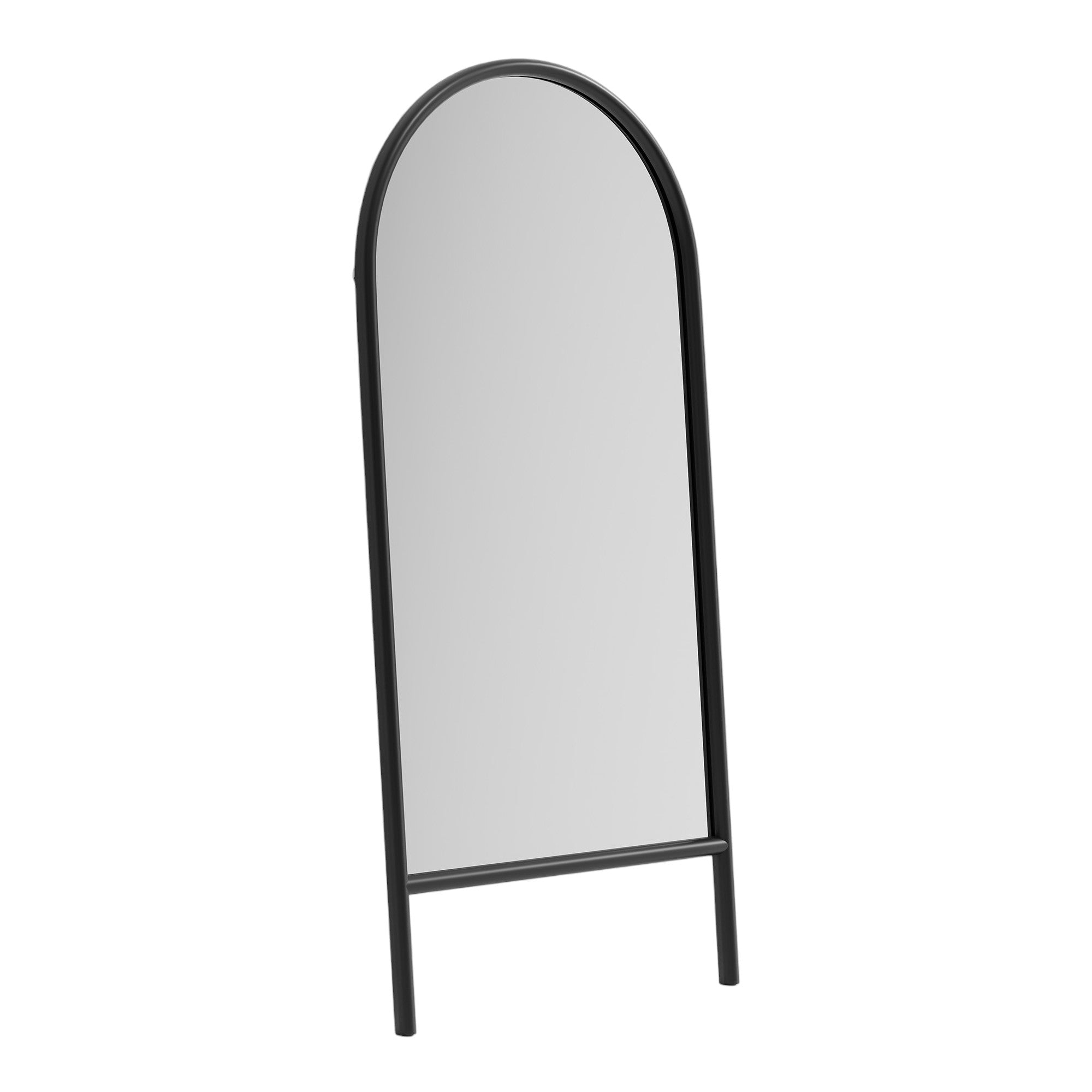 71" Black Solid Wood Arch Freestanding Framed Full Length Mirror - Bed & Bath