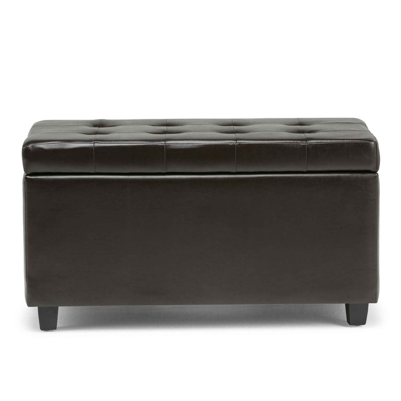 34" Dark Brown and Brown Upholstery Storage Ottoman