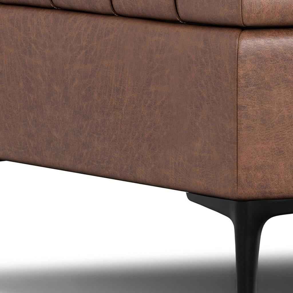 36" Black and Brown Upholstery Storage Ottoman