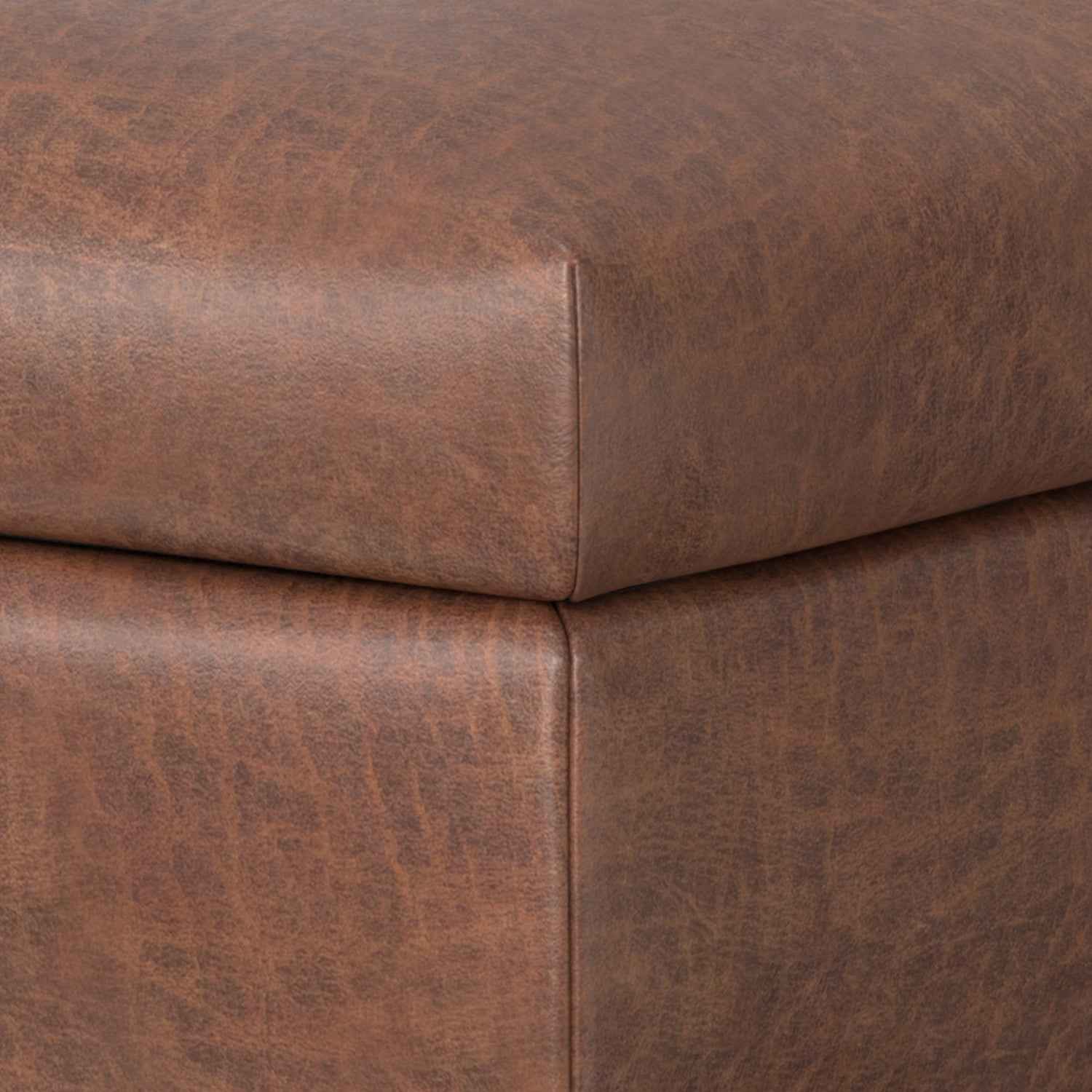 36" Black and Brown Upholstery Storage Ottoman