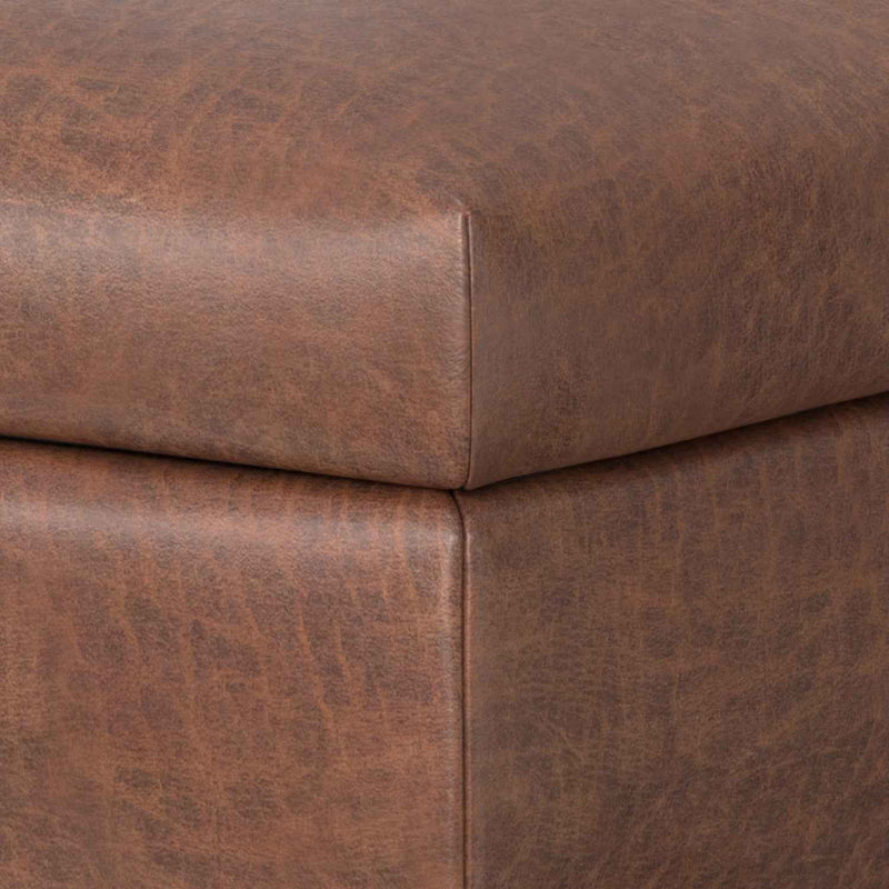 36" Black and Brown Upholstery Storage Ottoman