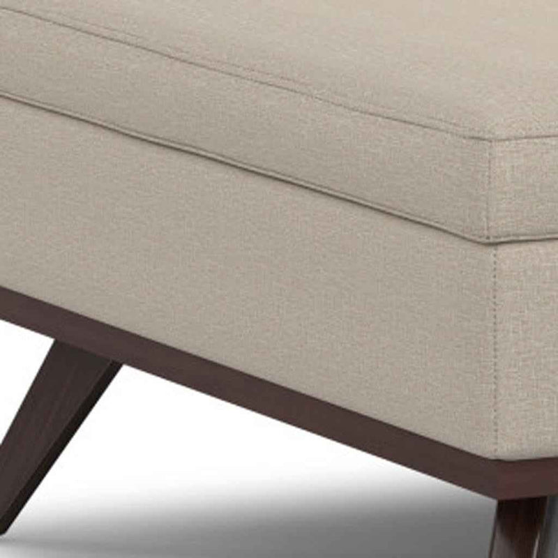 40" Natural and Brown Fabric Cocktail Ottoman With Storage