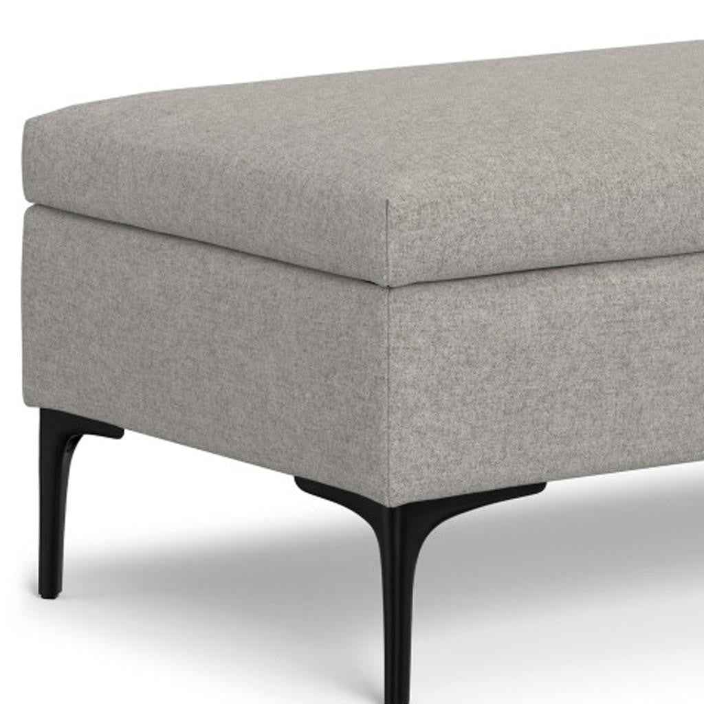 48" Black and Cloud Upholstery Storage Ottoman