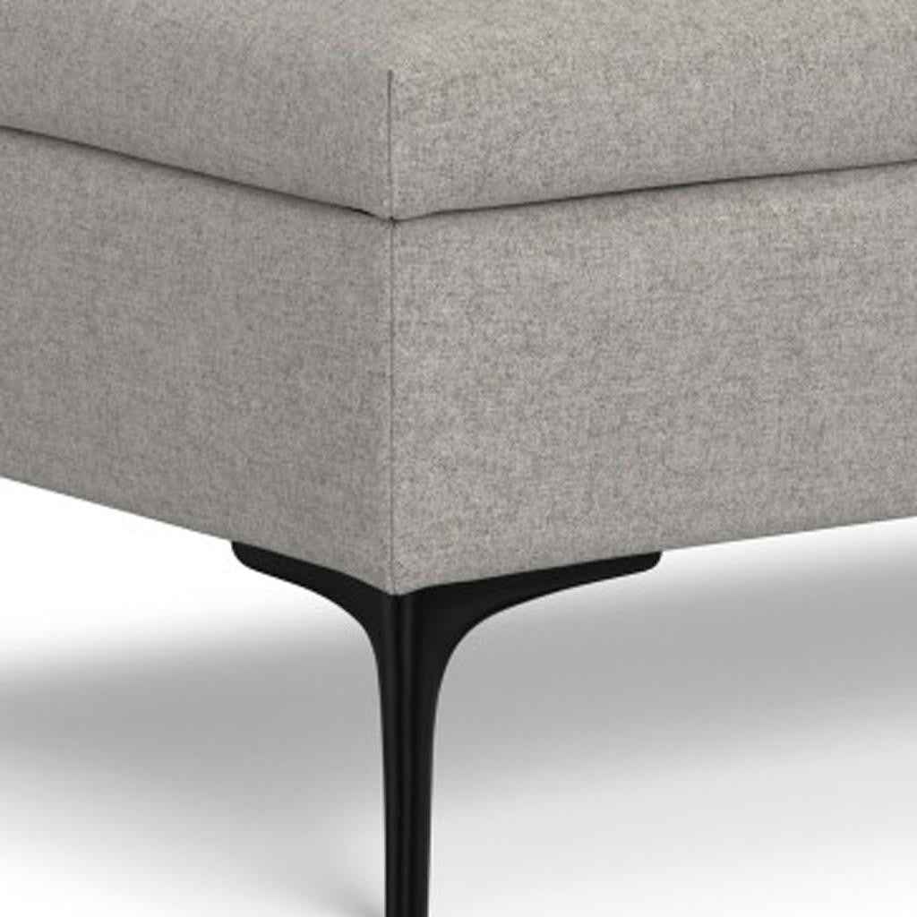 48" Black and Cloud Upholstery Storage Ottoman