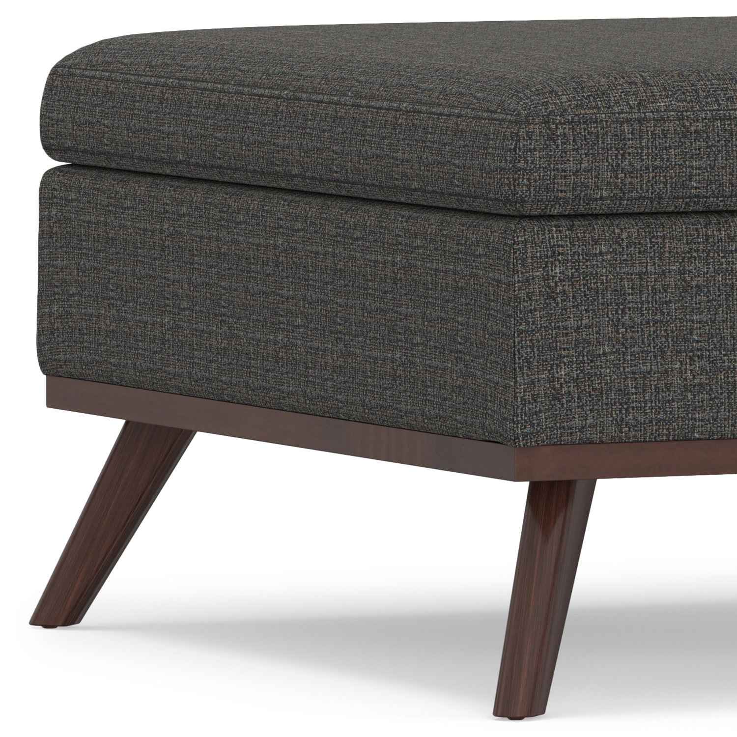 36" Ebony and Brown Fabric Cocktail Ottoman With Storage
