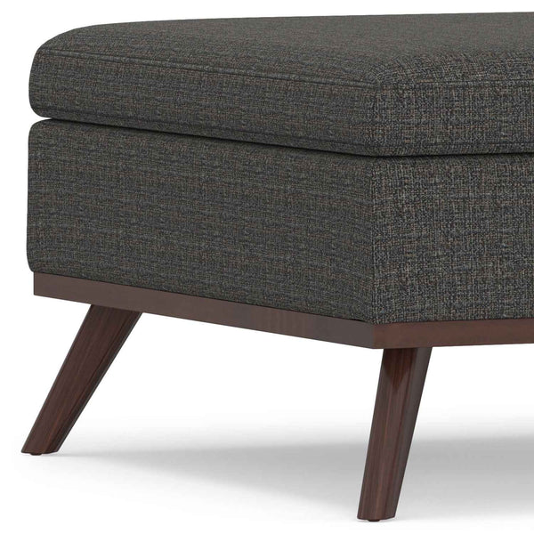 36" Ebony and Brown Fabric Cocktail Ottoman With Storage Default Title