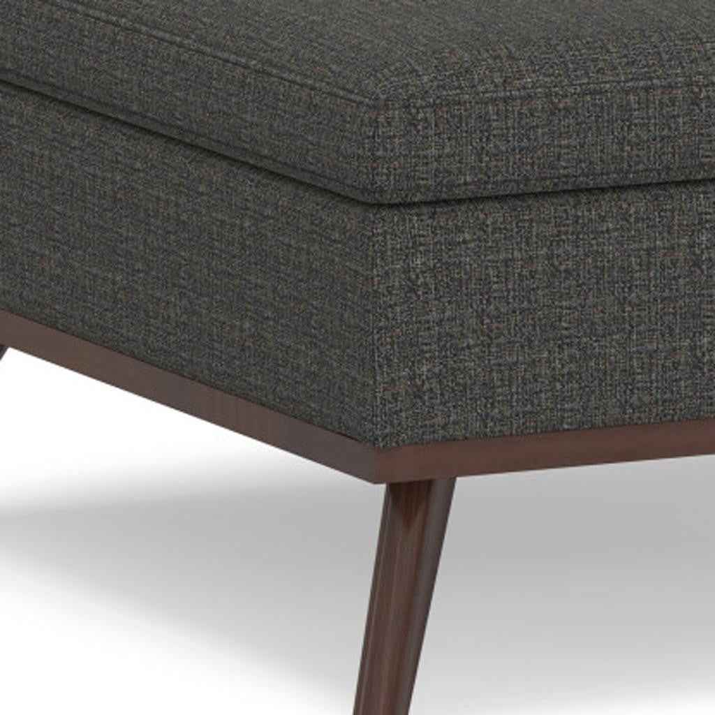 36" Ebony and Brown Fabric Cocktail Ottoman With Storage