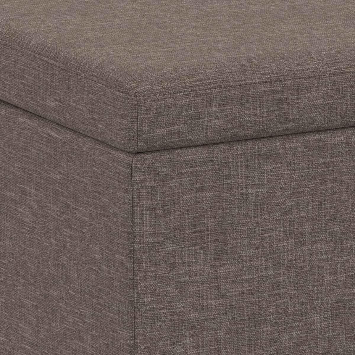 54" Dark Brown and Fawn Upholstery Storage Ottoman