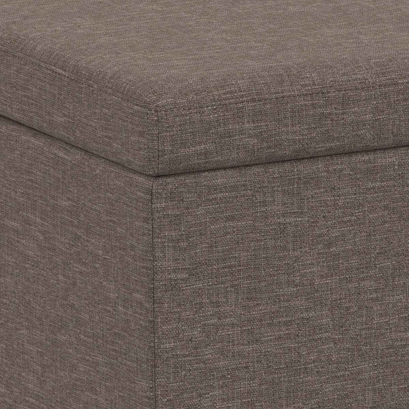 54" Dark Brown and Fawn Upholstery Storage Ottoman