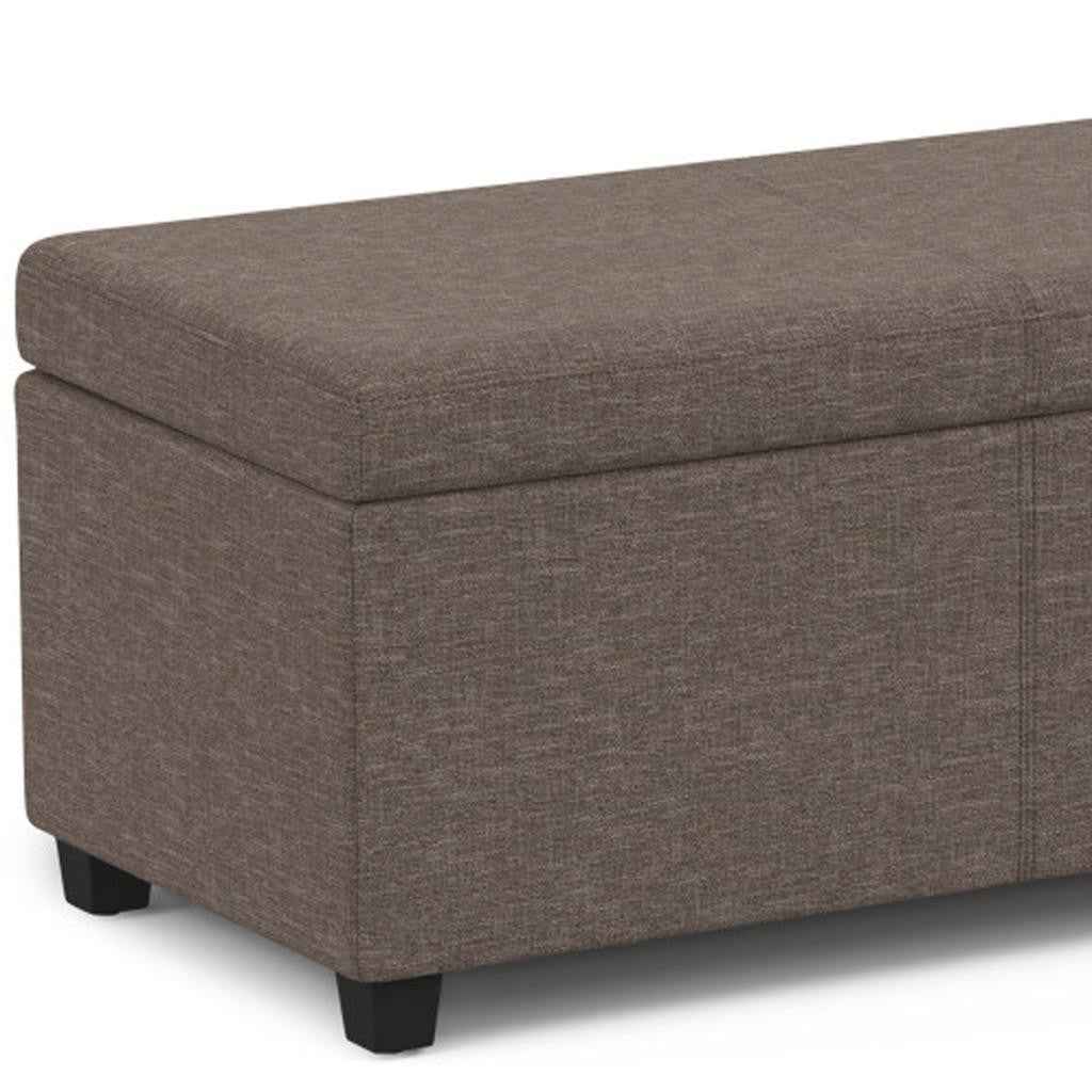54" Dark Brown and Fawn Upholstery Storage Ottoman