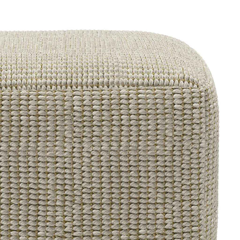 18" Off White Fabric Pouf Ottoman