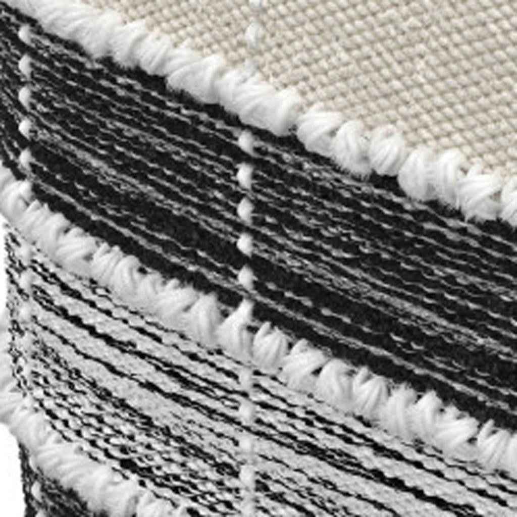 18" Blue Fabric Pouf Ottoman