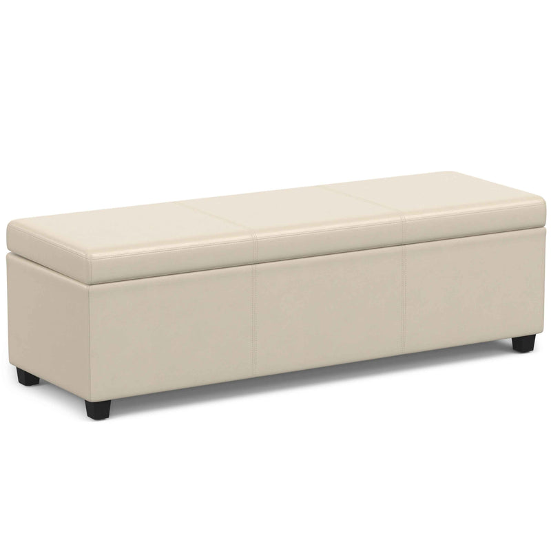 54" Dark Brown and Cream Upholstery Storage Ottoman