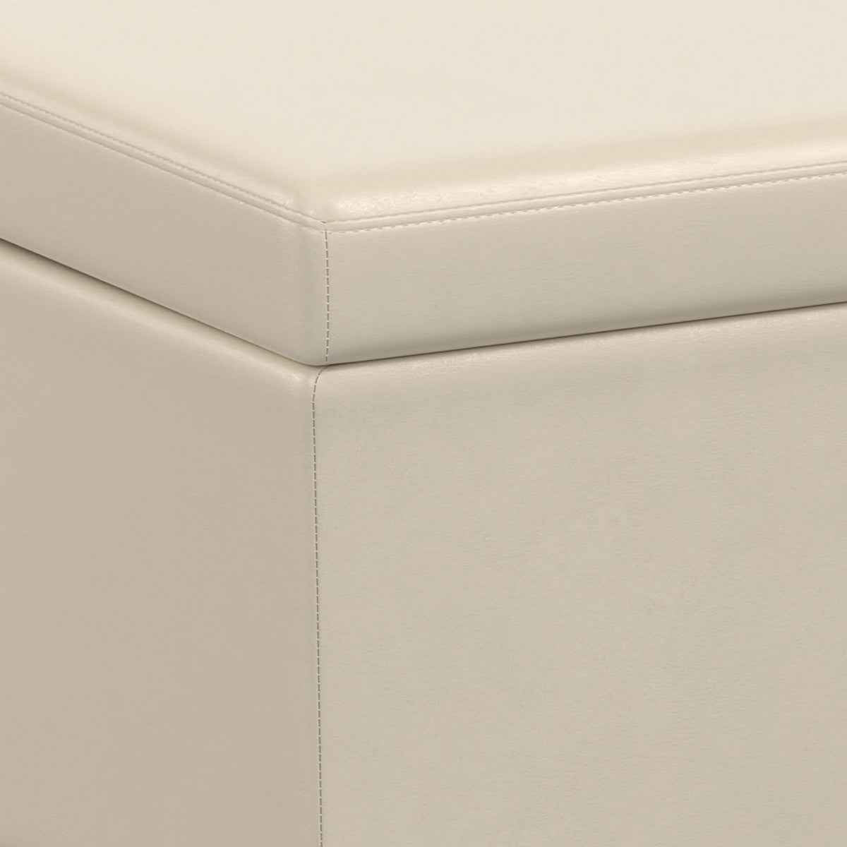 54" Dark Brown and Cream Upholstery Storage Ottoman