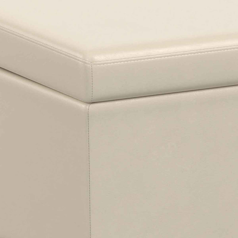 54" Dark Brown and Cream Upholstery Storage Ottoman