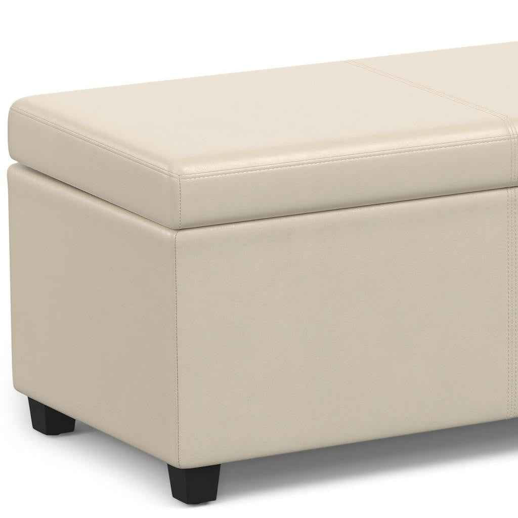 54" Dark Brown and Cream Upholstery Storage Ottoman
