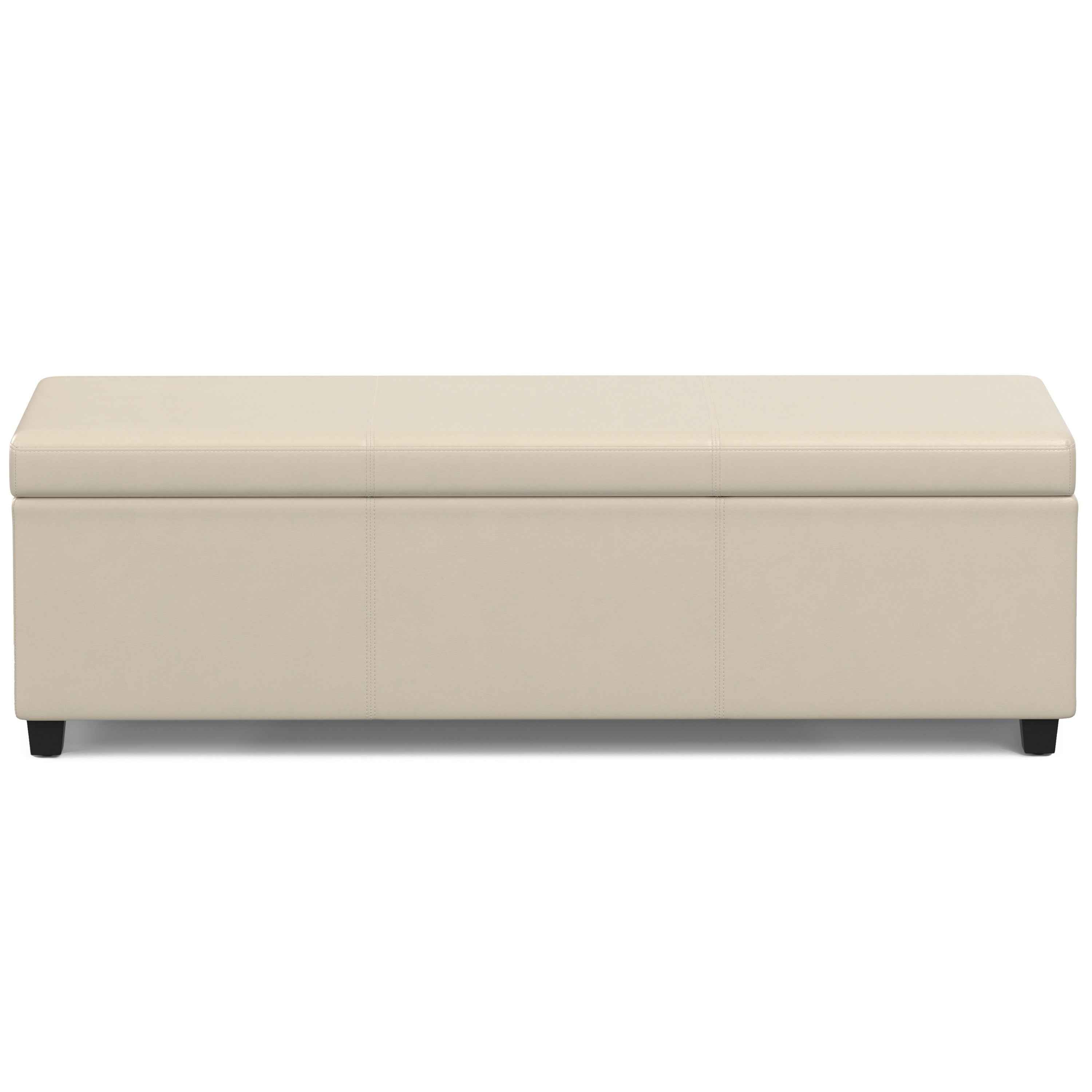54" Dark Brown and Cream Upholstery Storage Ottoman