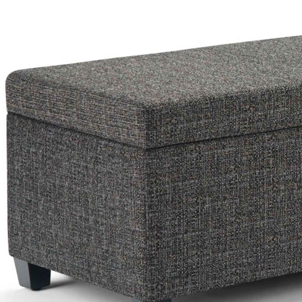 48" Dark Brown and Dark Gray Upholstery Storage Ottoman
