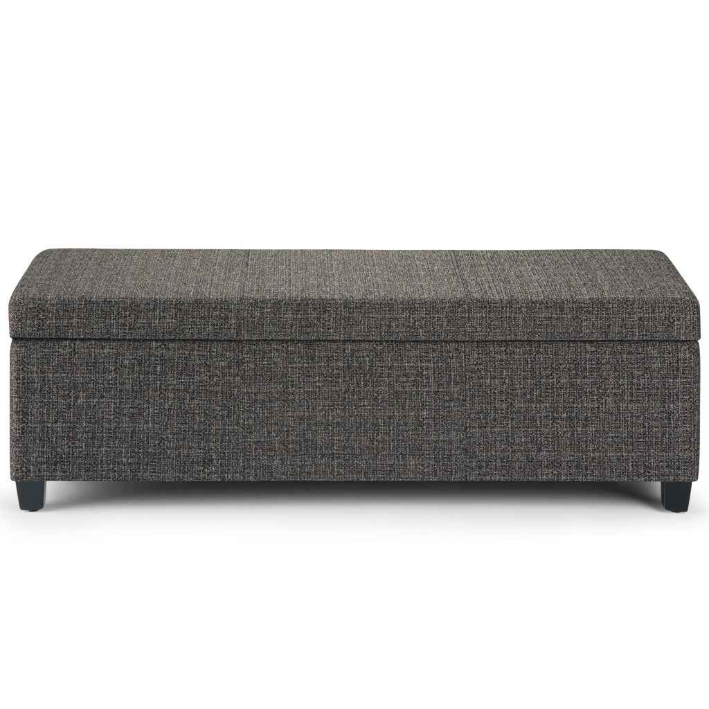 48" Dark Brown and Dark Gray Upholstery Storage Ottoman