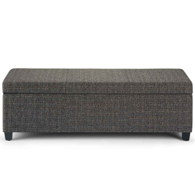 48" Dark Brown and Dark Gray Upholstery Storage Ottoman
