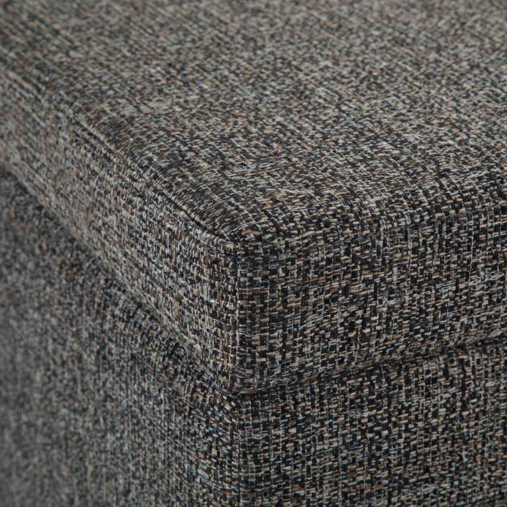 48" Dark Brown and Dark Gray Upholstery Storage Ottoman