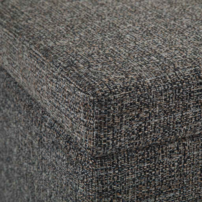 48" Dark Brown and Dark Gray Upholstery Storage Ottoman