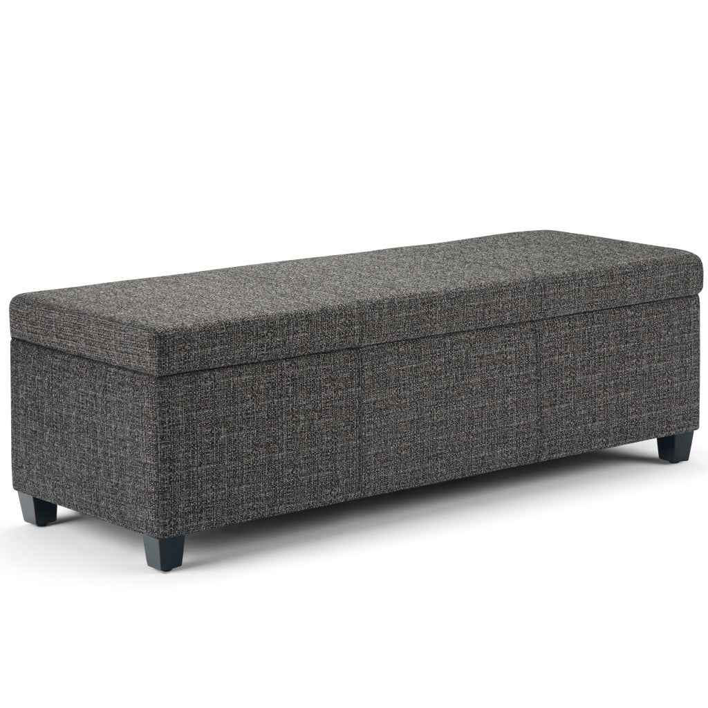 48" Dark Brown and Dark Gray Upholstery Storage Ottoman