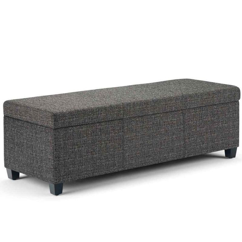 48" Dark Brown and Dark Gray Upholstery Storage Ottoman