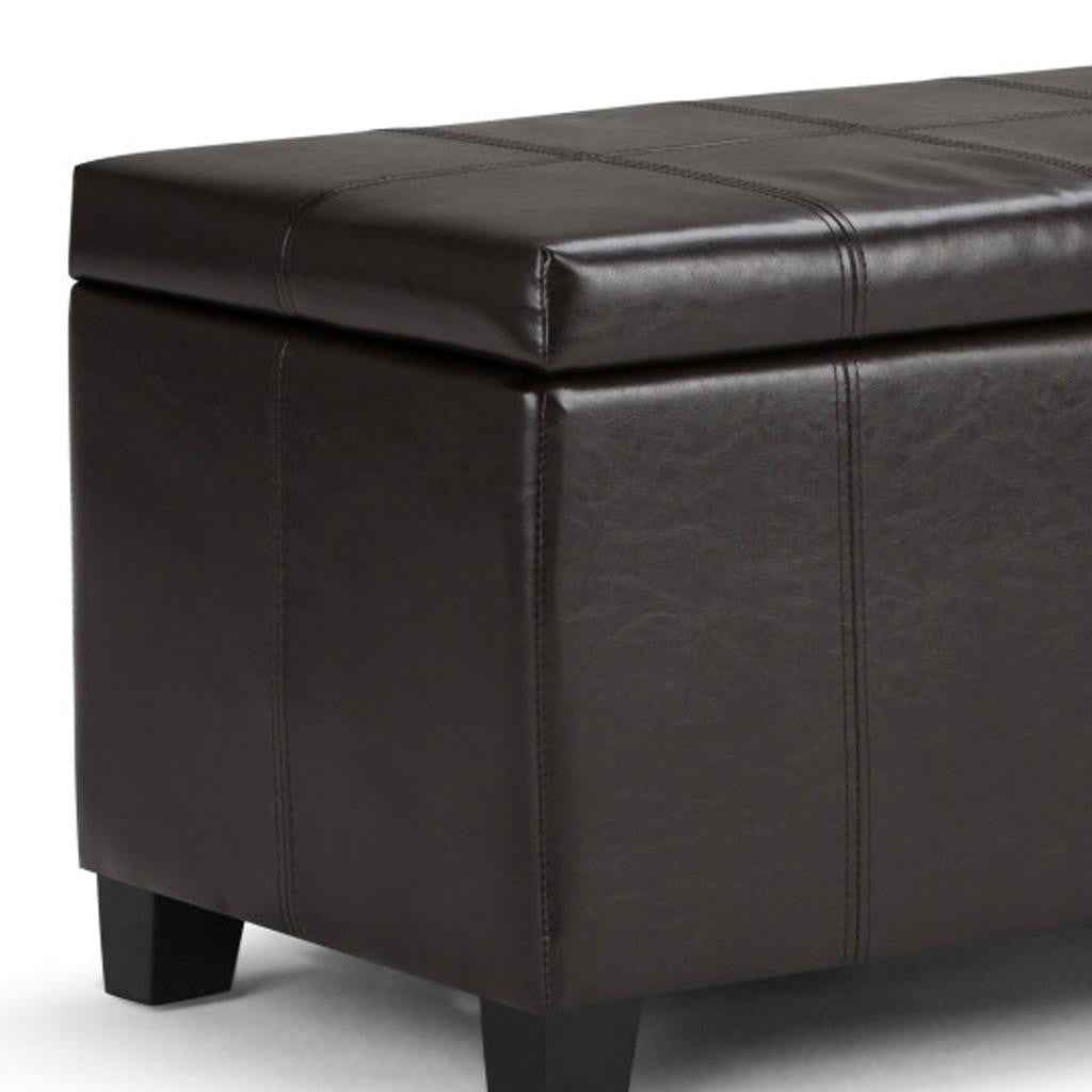 36" Dark Brown and Brown Upholstery Storage Ottoman