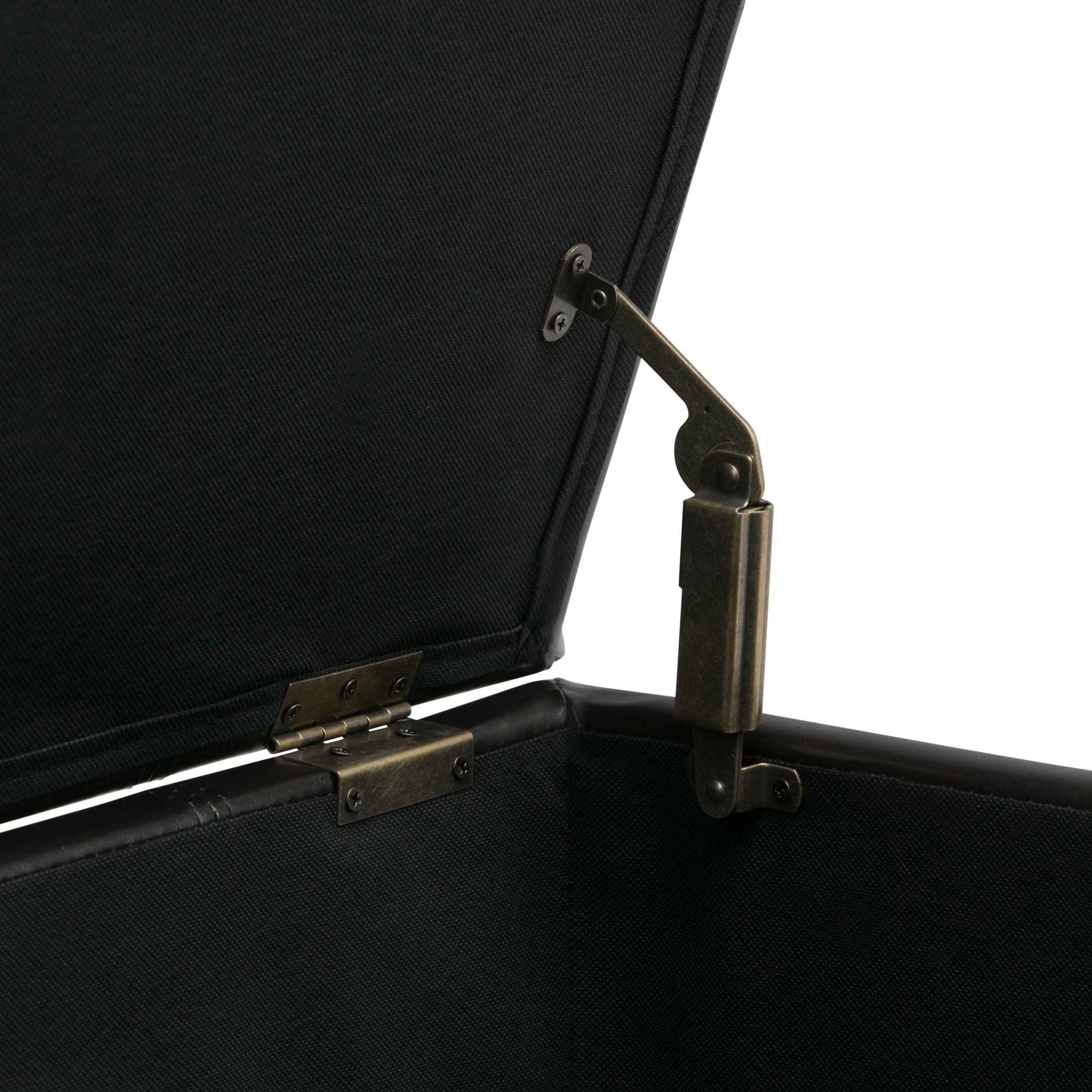 36" Dark Brown and Brown Upholstery Storage Ottoman