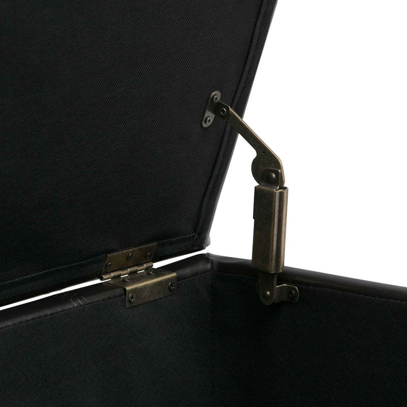 36" Dark Brown and Brown Upholstery Storage Ottoman